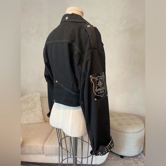 VINTAGE RARE 80s MOTO THE LABEL SPECTOR’S PAR SELECTO FRENCH BLACK JACKET SZ S - Picture 9 of 16